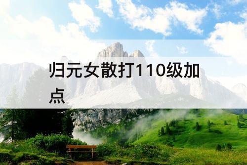 归元女散打110级加点
