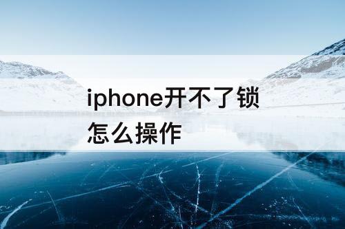 iphone开不了锁怎么操作