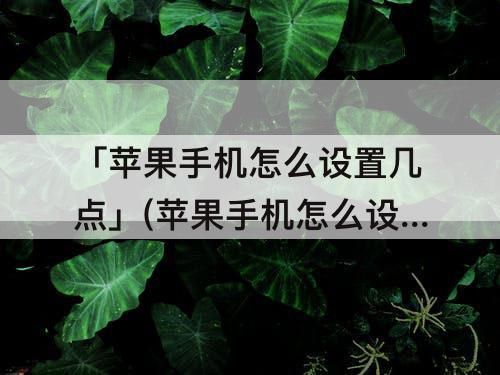 「苹果手机怎么设置几点」(苹果手机怎么设置几点到几点静音)