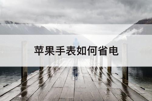 苹果手表如何省电