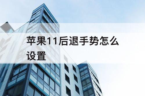 苹果11后退手势怎么设置