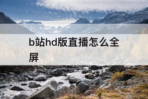 b站hd版直播怎么全屏