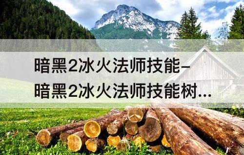 暗黑2冰火法师技能-暗黑2冰火法师技能树加点