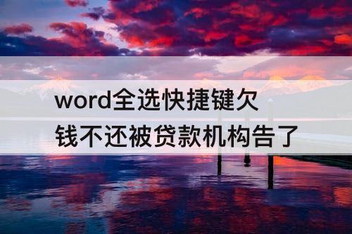 word全选快捷键欠钱不还被贷款机构告了