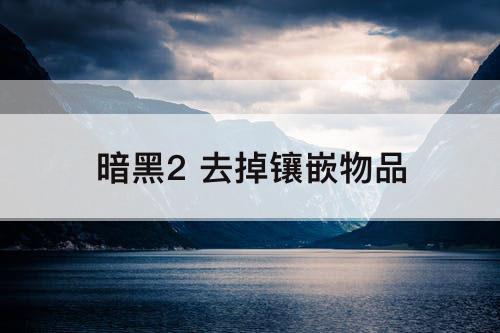 暗黑2 去掉镶嵌物品
