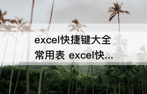 excel快捷键大全常用表 excel快捷键大全常用表格转换