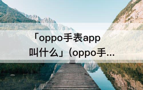 「oppo手表app叫什么」(oppo手表app叫什么名字)