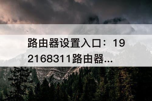 路由器设置入口：192168311路由器设置入口