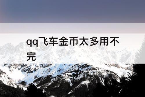 qq飞车金币太多用不完