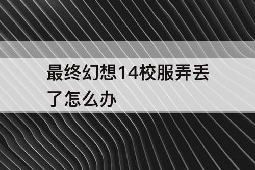 最终幻想14校服弄丢了怎么办