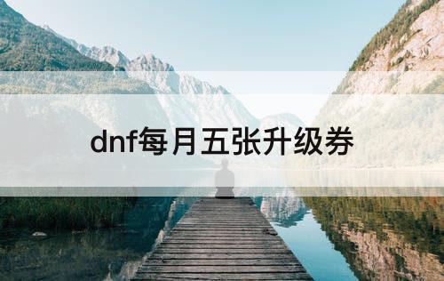 dnf每月五张升级券