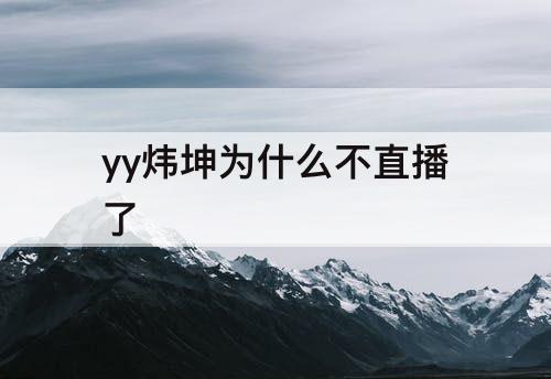 yy炜坤为什么不直播了