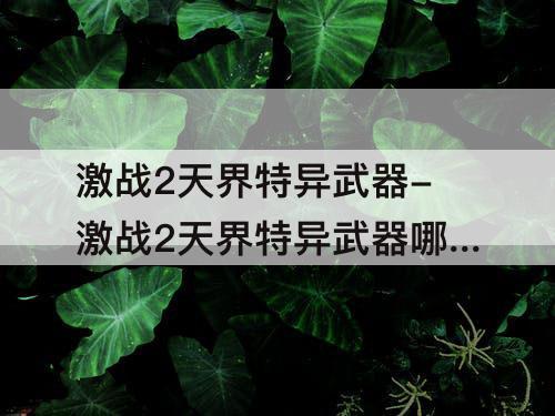 激战2天界特异武器-激战2天界特异武器哪里卖