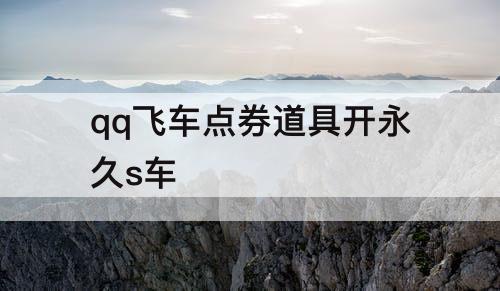qq飞车点券道具开永久s车