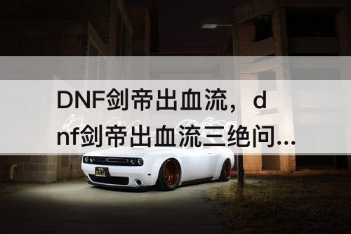 DNF剑帝出血流，dnf剑帝出血流三绝问题