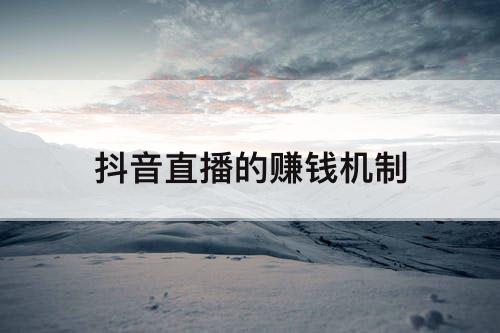 抖音直播的赚钱机制