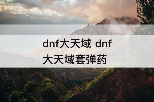 dnf大天域 dnf大天域套弹药