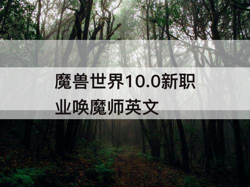 魔兽世界10.0新职业唤魔师英文