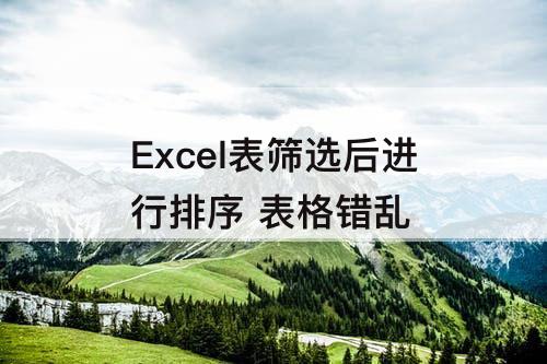 Excel表筛选后进行排序 表格错乱