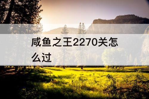咸鱼之王2270关怎么过
