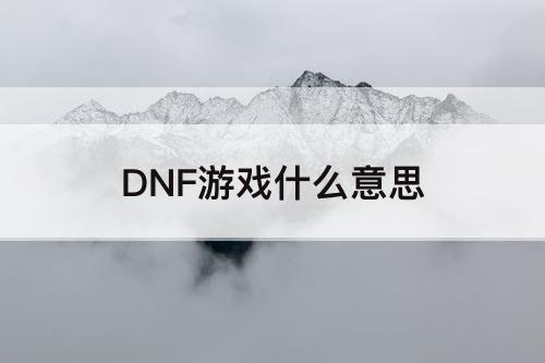 DNF游戏什么意思