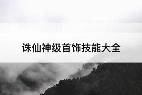 诛仙神级首饰技能大全
