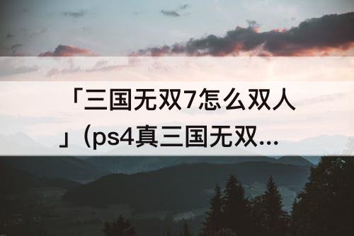 「三国无双7怎么双人」(ps4真三国无双7怎么双人玩)