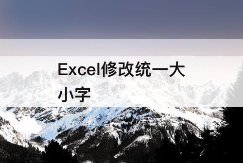 Excel修改统一大小字