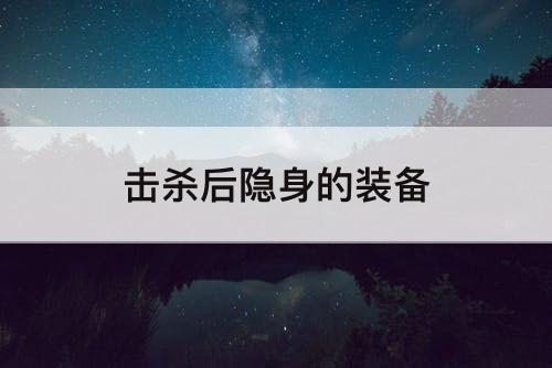 击杀后隐身的装备