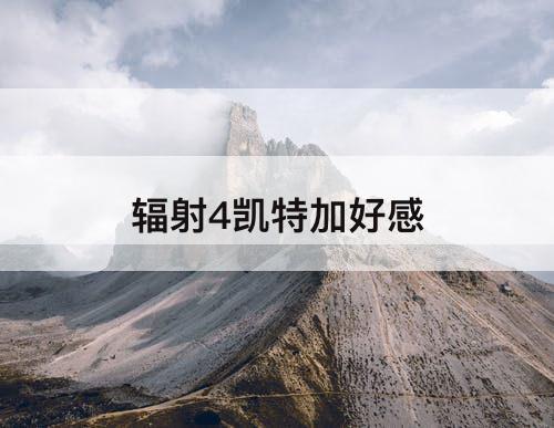 辐射4凯特加好感