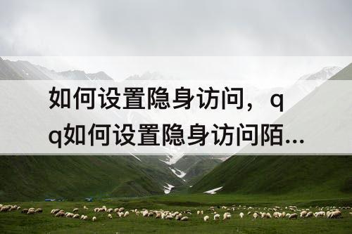 如何设置隐身访问，qq如何设置隐身访问陌生人