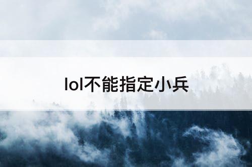 lol不能指定小兵