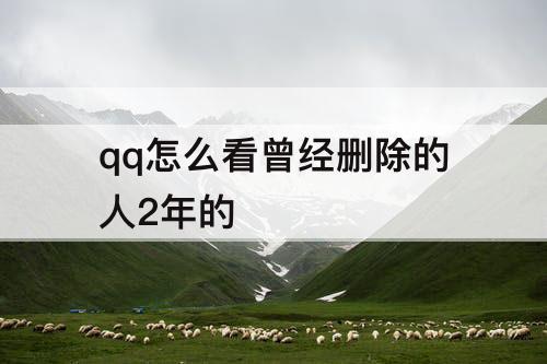qq怎么看曾经删除的人2年的