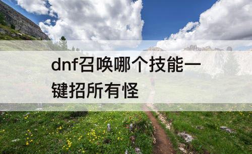 dnf召唤哪个技能一键招所有怪