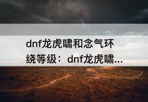dnf龙虎啸和念气环绕等级：dnf龙虎啸和念气环绕等级上限