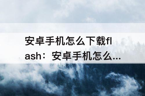 安卓手机怎么下载flash：安卓手机怎么下载flash player