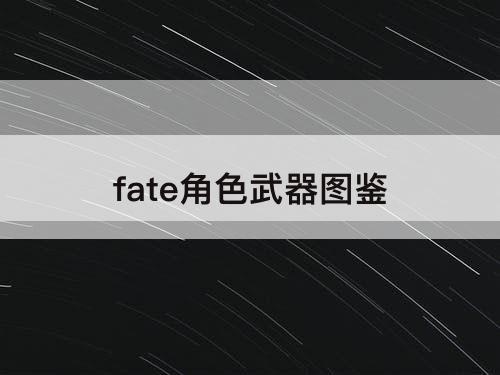 fate角色武器图鉴