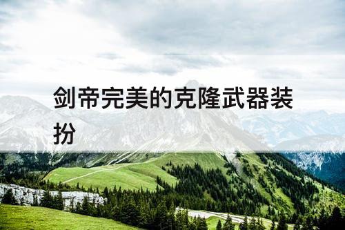 剑帝完美的克隆武器装扮