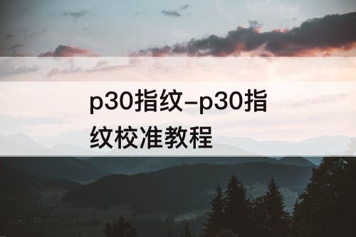 p30指纹-p30指纹校准教程