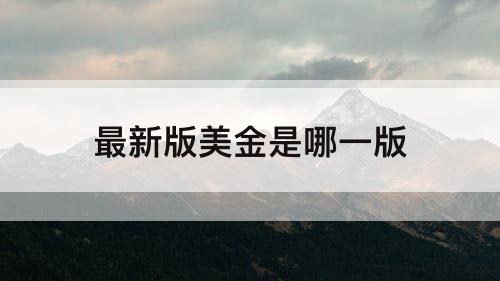 最新版美金是哪一版