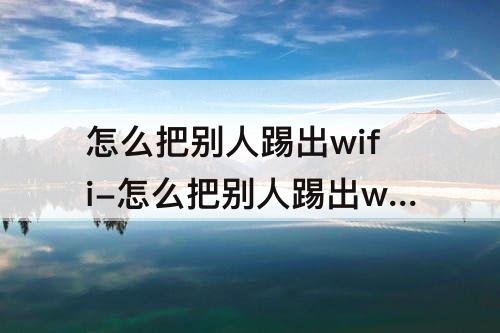 怎么把别人踢出wifi-怎么把别人踢出wifi软件