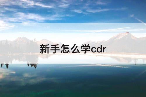 新手怎么学cdr