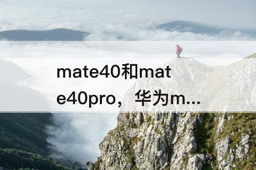 mate40和mate40pro，华为mate40和mate40pro哪个贵