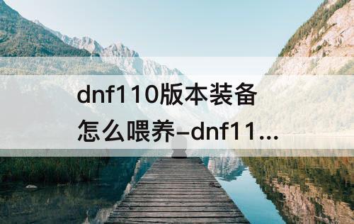 dnf110版本装备怎么喂养-dnf110版本装备怎么喂养划算