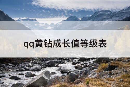 qq黄钻成长值等级表