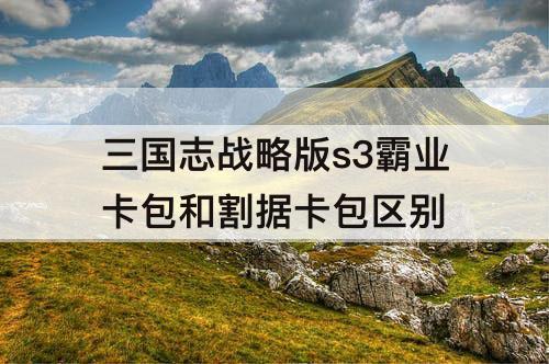 三国志战略版s3霸业卡包和割据卡包区别