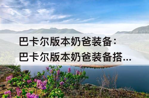 巴卡尔版本奶爸装备：巴卡尔版本奶爸装备搭配