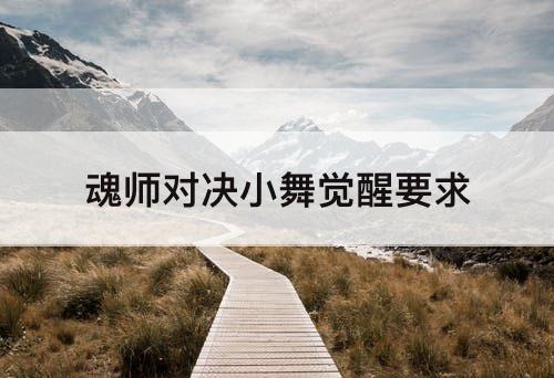魂师对决小舞觉醒要求