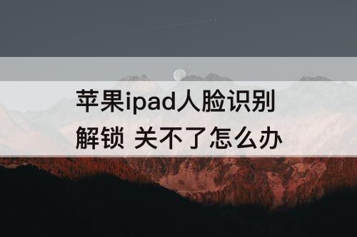 苹果ipad人脸识别解锁 关不了怎么办