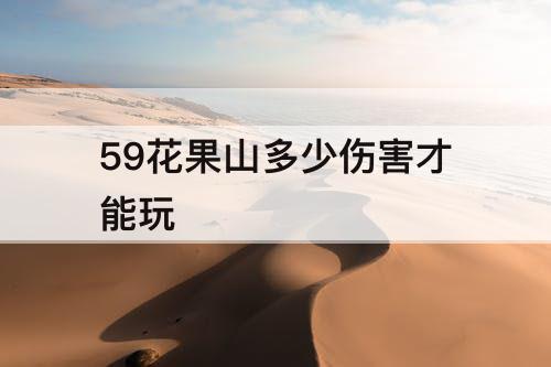 59花果山多少伤害才能玩